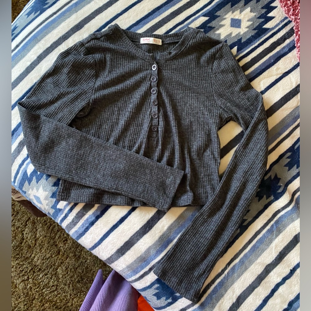 Ribbed Henley Long sleeve